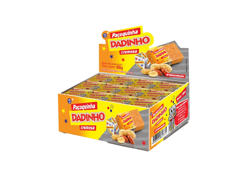 PAÇOQUINHA DE AMENDOIM QUADRADA DADINHO 20 G (CX 40 UN) BLACK FRIDAY PMG ATACADISTA