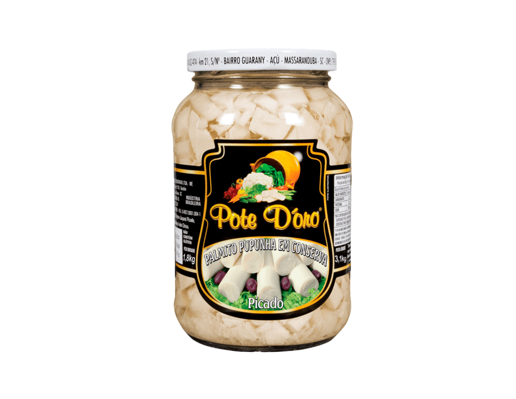 PALMITO PICADO PUPUNHA POTE D´ORO 1,8 KILO BLACK FRIDAY PMG ATACADISTA