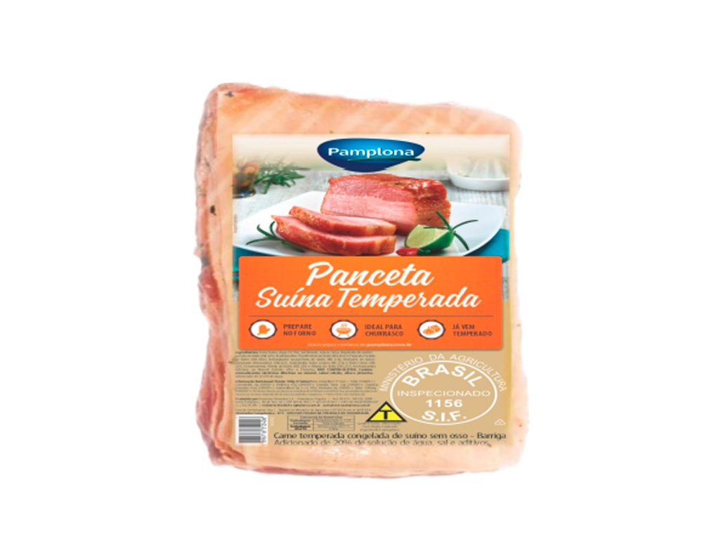 PANCETA SUĆNA CONGELADA TEMPERADA PAMPLONA 1 KG BLACK FRIDAY PMG ATACADISTA