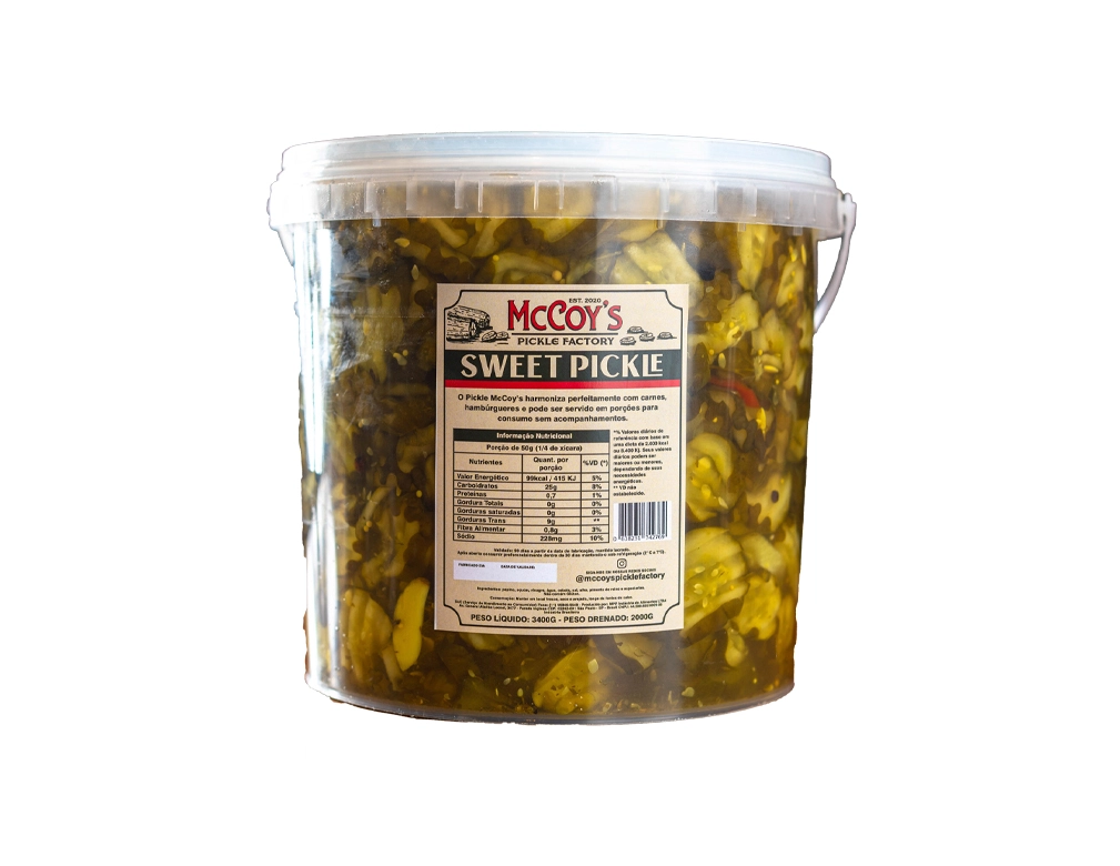 PICKLES SWEET MCCOY´S 2 KILO BLACK FRIDAY PMG ATACADISTA