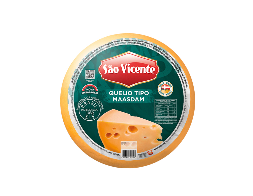QUEIJO MAASDAM SÃO VICENTE 12 KG BLACK FRIDAY PMG ATACADISTA