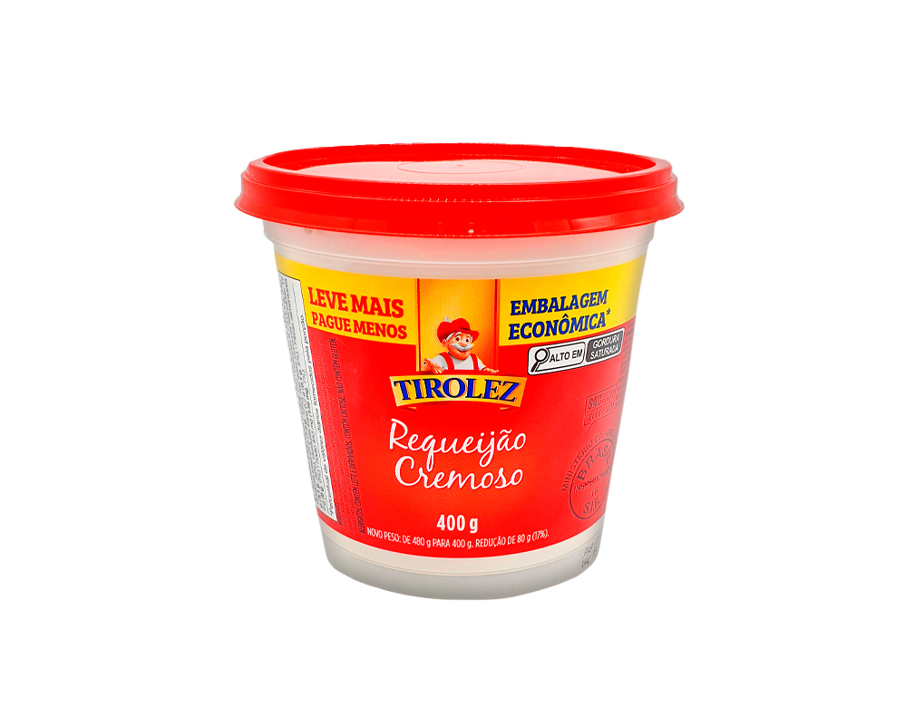 REQUEIJÃO COPO GRANDE TIROLEZ SEM AMIDO 400 G (CX 12 UN) BLACK FRIDAY PMG ATACADISTA